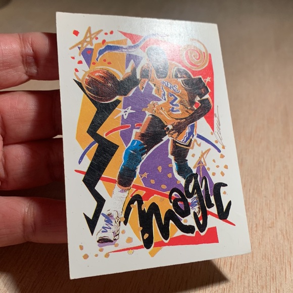 1990 NBA Hoops Magic Johnson Art Checklist Rare LA Lakers vintage collectible - Picture 3 of 17